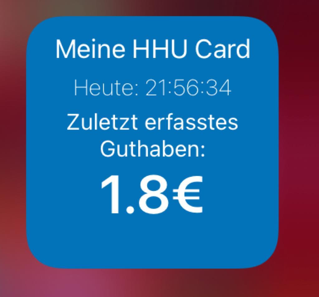 HHU-Card Balance Widget